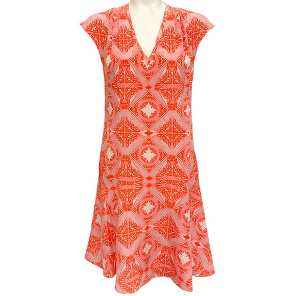 Derek Lam Coral Multi Silk Dress - Picture 1 of 4